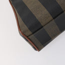 FENDI Pecan Canvas Hand Bag PVC 2way Black Brown Auth ep12011-19