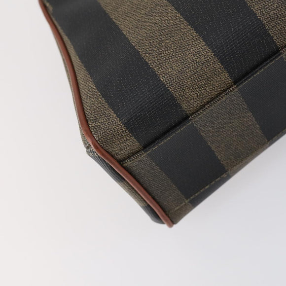 FENDI Pecan Canvas Hand Bag PVC 2way Black Brown Auth ep12011