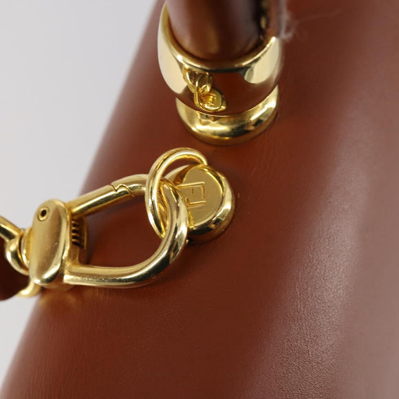 FENDI Pecan Canvas Hand Bag PVC 2way Black Brown Auth ep12011