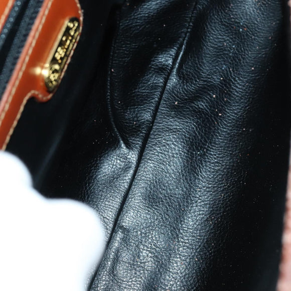 FENDI Pecan Canvas Handtasche PVC 2-Wege Schwarz Braun Auth ep12011