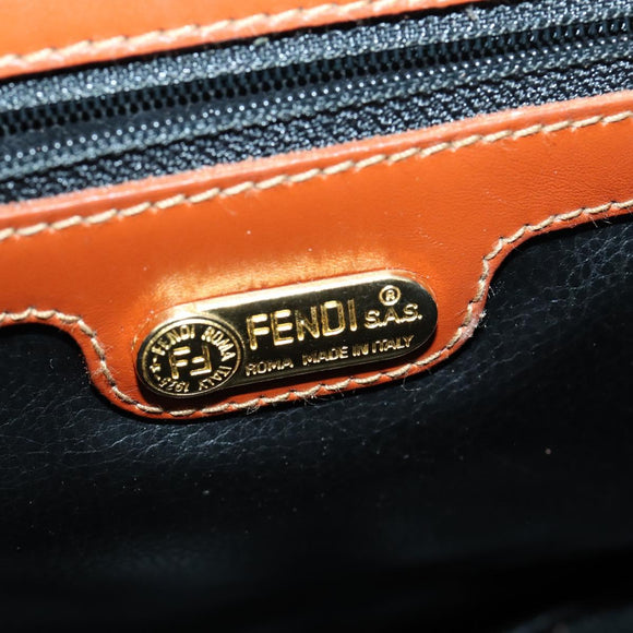 FENDI Pecan Canvas Handtasche PVC 2-Wege Schwarz Braun Auth ep12011