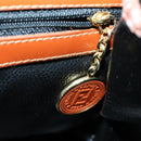 FENDI Pecan Canvas Hand Bag PVC 2way Black Brown Auth ep12011-24