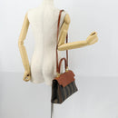 FENDI Pecan Canvas Hand Bag PVC 2way Black Brown Auth ep12011-26