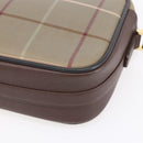Burberrys Nova Check Shoulder Bag Canvas Beige Gold Auth ep12013-12