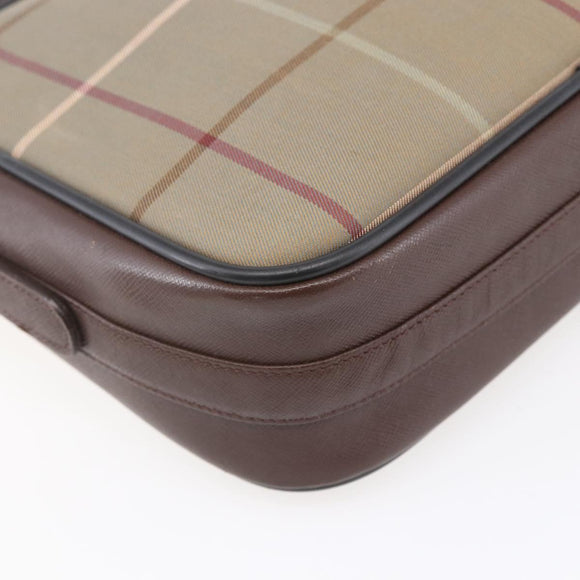 Burberrys Nova Check Shoulder Bag Canvas Beige Gold Auth ep12013