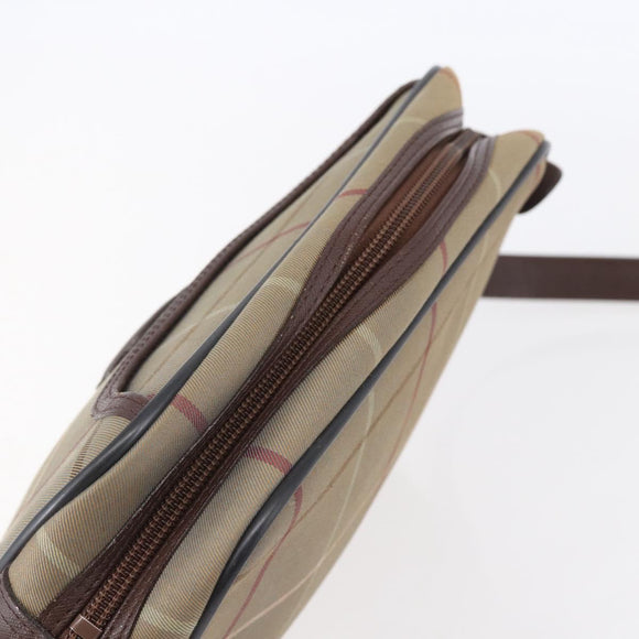 Burberrys Nova Check Shoulder Bag Canvas Beige Gold Auth ep12013