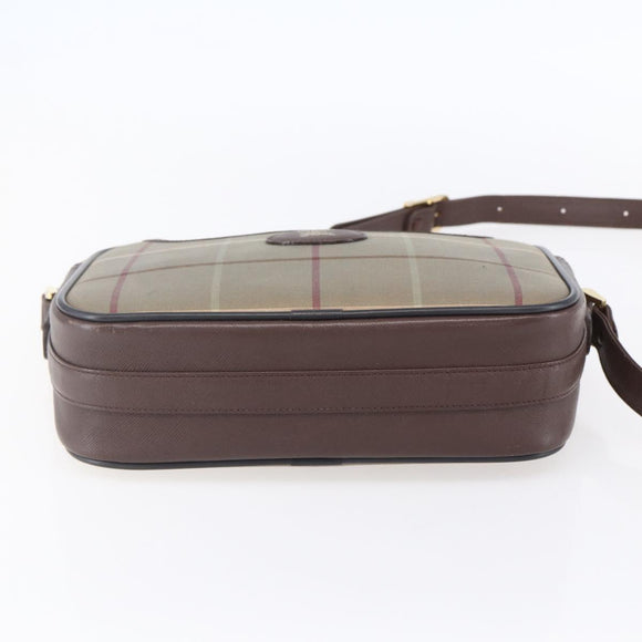 Burberrys Nova Check Shoulder Bag Canvas Beige Gold Auth ep12013