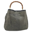 GUCCI Bamboo Shoulder Bag Leather Black Gold Auth ep12014-1