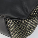 GUCCI Bamboo Shoulder Bag Leather Black Gold Auth ep12014-15
