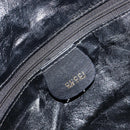 GUCCI Bamboo Shoulder Bag Leather Black Gold Auth ep12014-17