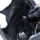 GUCCI Bamboo Shoulder Bag Leather Black Gold Auth ep12014-19