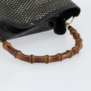 GUCCI Bamboo Shoulder Bag Leather Black Gold Auth ep12014-7