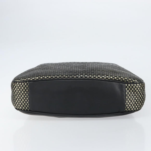 GUCCI Bamboo Shoulder Bag Leather Black Gold Auth ep12014