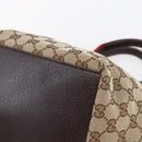 GUCCI GG Canvas Web Sherry Line Hand Bag Beige Red 131228 Auth ep12017-9