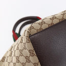 GUCCI GG Canvas Web Sherry Line Hand Bag Beige Red 131228 Auth ep12017-14