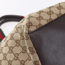 GUCCI GG Canvas Web Sherry Line Hand Bag Beige Red 131228 Auth ep12017-16