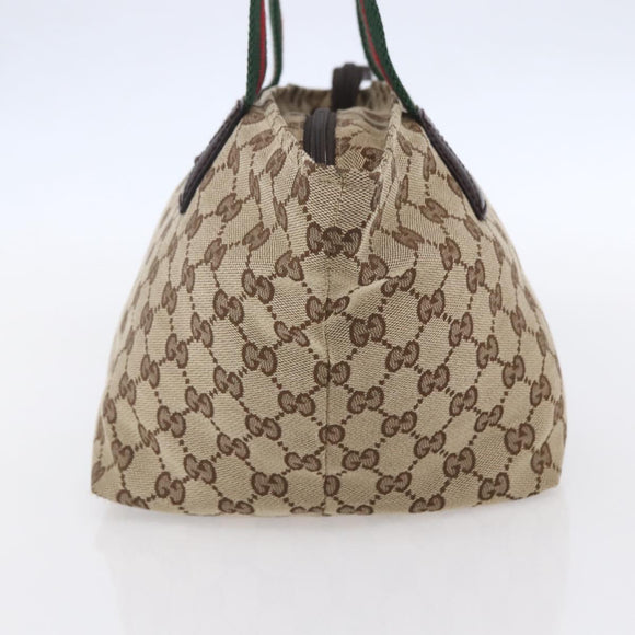 GUCCI GG Canvas Web Sherry Line Hand Bag Beige Red 131228 Auth ep12017