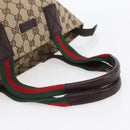 GUCCI GG Canvas Web Sherry Line Hand Bag Beige Red 131228 Auth ep12017-7