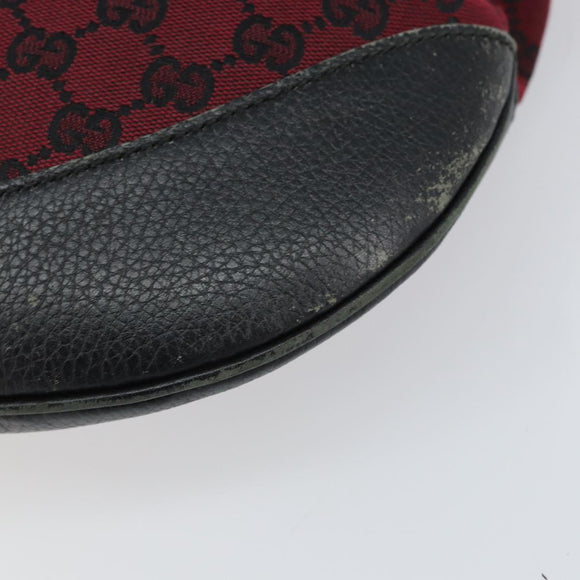 GUCCI GG Canvas Shoulder Bag Outlet Red Silver 272380 Auth ep12018