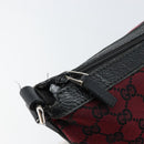 GUCCI GG Canvas Shoulder Bag Outlet Red Silver 272380 Auth ep12018-14