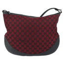 GUCCI GG Canvas Shoulder Bag Outlet Red Silver 272380 Auth ep12018-2