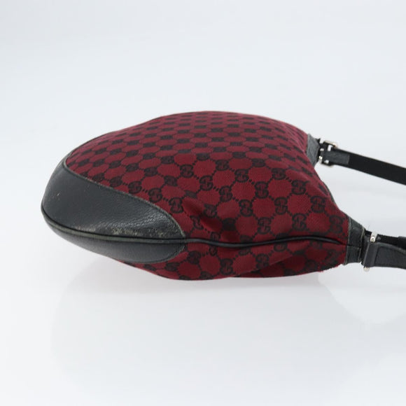 GUCCI GG Canvas Shoulder Bag Outlet Red Silver 272380 Auth ep12018