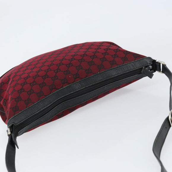GUCCI GG Canvas Shoulder Bag Outlet Red Silver 272380 Auth ep12018