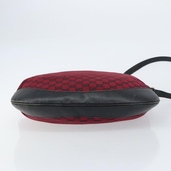 GUCCI GG Canvas Shoulder Bag Outlet Red Silver 272380 Auth ep12018