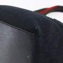 GUCCI GG Canvas Web Sherry Line Hand Bag Black Red 131228 Auth ep12019-12