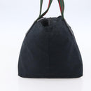 GUCCI GG Canvas Web Sherry Line Hand Bag Black Red 131228 Auth ep12019-4