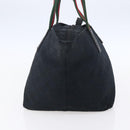 GUCCI GG Canvas Web Sherry Line Hand Bag Black Red 131228 Auth ep12019-5