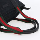 GUCCI GG Canvas Web Sherry Line Hand Bag Black Red 131228 Auth ep12019-7