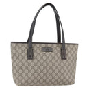 GUCCI GG Supreme Tote Bag PVC Beige Silver 211138 Auth ep12020-1