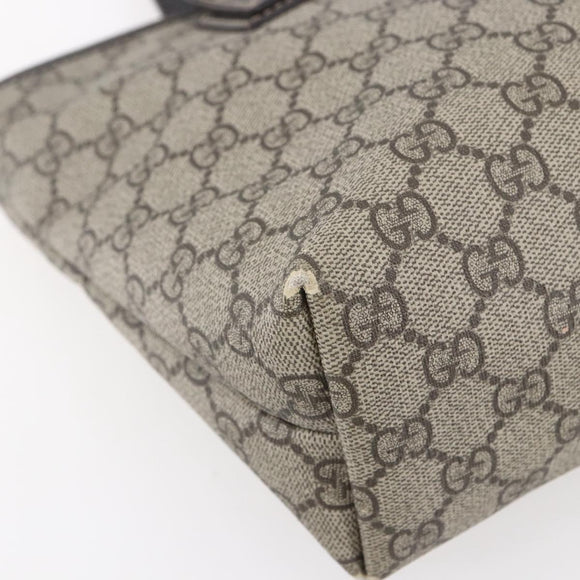 GUCCI GG Supreme Tote Bag PVC Beige Silver 211138 Auth ep12020