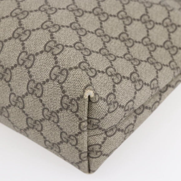 GUCCI GG Supreme Tote Bag PVC Beige Silver 211138 Auth ep12020