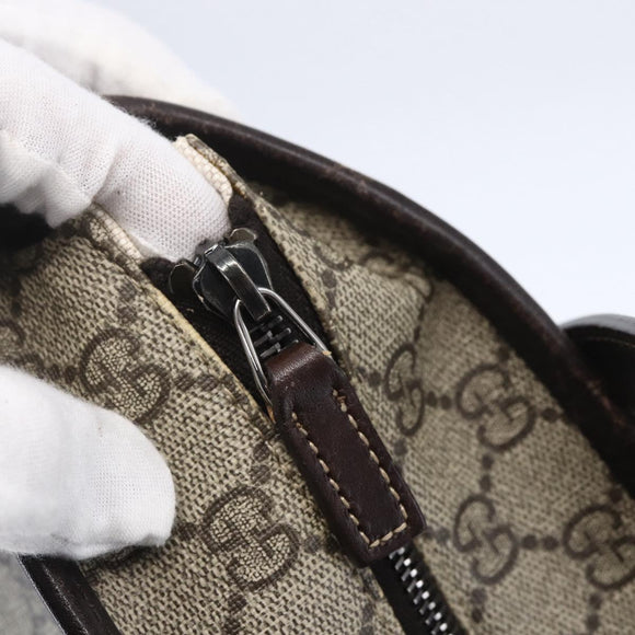 GUCCI GG Supreme Tote Bag PVC Beige Silver 211138 Auth ep12020