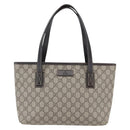 GUCCI GG Supreme Tote Bag PVC Beige Silver 211138 Auth ep12020-13