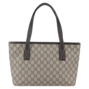 GUCCI GG Supreme Tote Bag PVC Beige Silver 211138 Auth ep12020-2