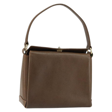 GUCCI Shoulder Bag Leather Brown Gold Auth ep12021