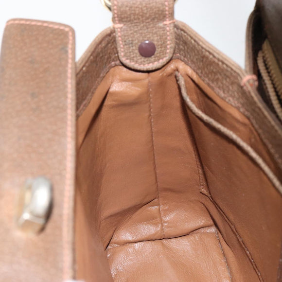 GUCCI Shoulder Bag Leather Brown Gold Auth ep12021