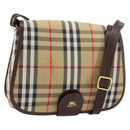 Burberrys Nova Check Shoulder Bag Canvas Beige Gold Auth ep12026-1