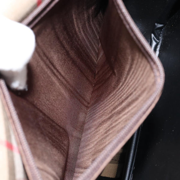 Burberrys Nova Check Shoulder Bag Canvas Beige Gold Auth ep12026