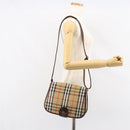 Burberrys Nova Check Shoulder Bag Canvas Beige Gold Auth ep12026-21