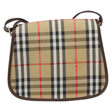 Burberrys Nova Check Shoulder Bag Canvas Beige Gold Auth ep12026 - 0