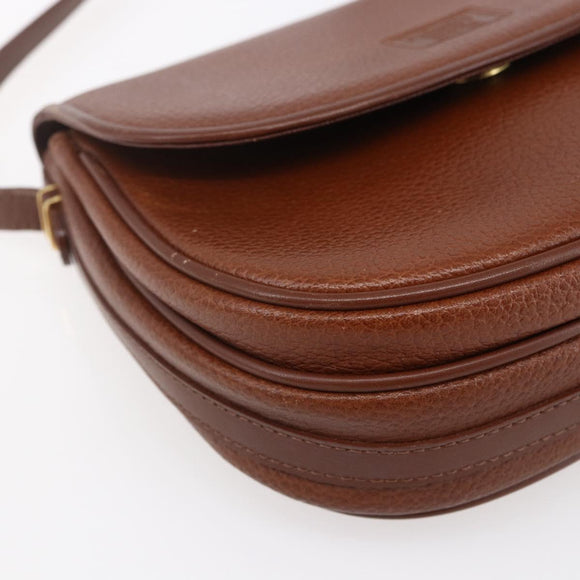 Burberrys Shoulder Bag Leather Brown Gold Auth ep12028