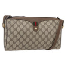 GUCCI GG Supreme Web Sherry Line Bag PVC Beige Gold 89 02 017 Auth ep12029-1