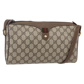 GUCCI GG Supreme Web Sherry Line Bag PVC Beige Gold 89 02 017 Auth ep12029