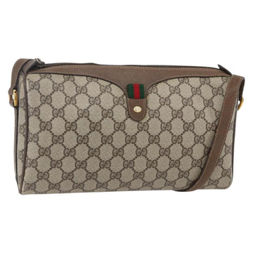 GUCCI GG Supreme Web Sherry Line Bag PVC Beige Gold 89 02 017 Auth ep12029