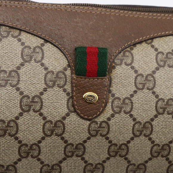 GUCCI GG Supreme Web Sherry Line Bag PVC Beige Gold 89 02 017 Auth ep12029