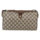 GUCCI GG Supreme Web Sherry Line Bag PVC Beige Gold 89 02 017 Auth ep12029-2